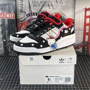 Adidas Originals x Hello Kitty Forum Low WMNS 8.5 Sneaker Black White Pink Shoes